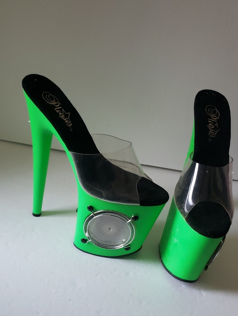 Pleaser Lightning Lime Green Light Up Dance Heels Size 7
